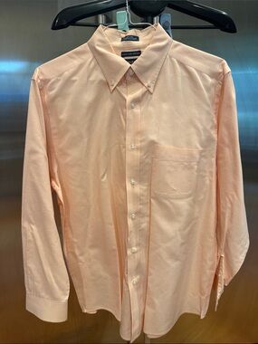 Saddlebred Men's Button-Down Dress Shirt - Light Peach